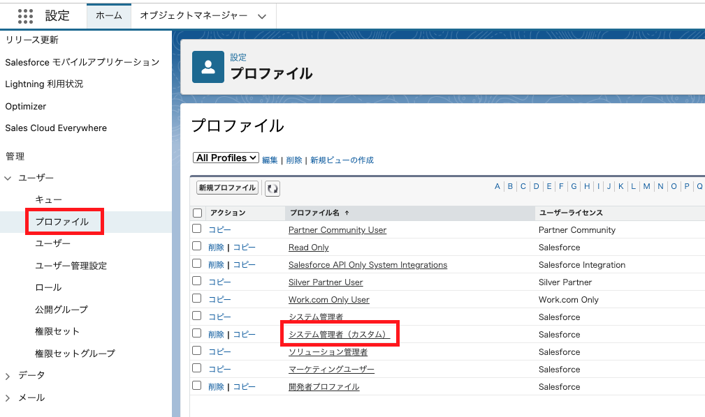 カスタムプロファイルが保存され、再び編集可能に